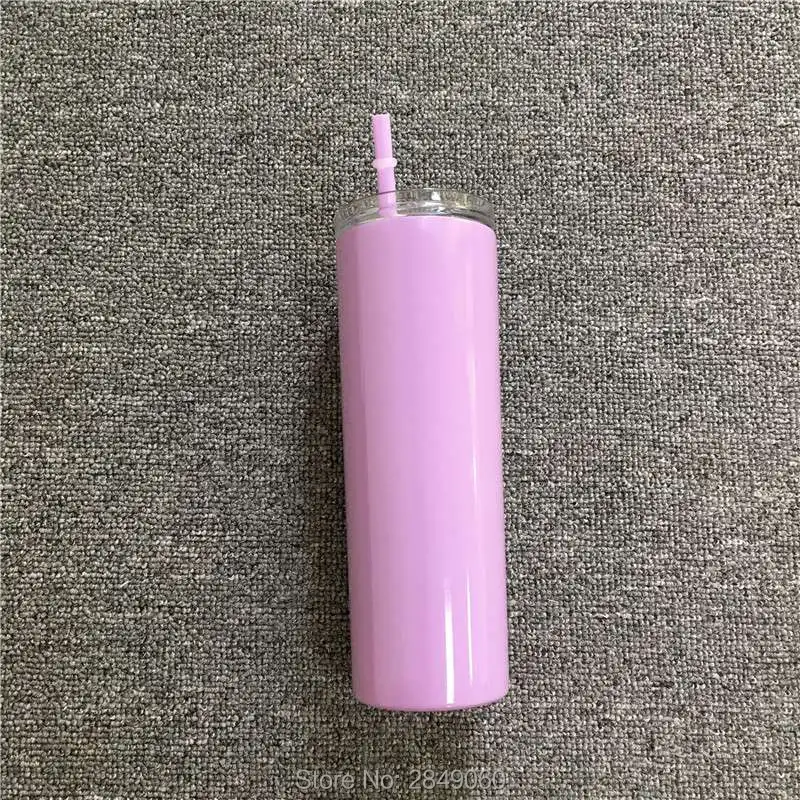 20oz L 20 унций Тощий стакан пивная чашка с крышкой соломенная тощая винная чашка с двойными стенками с вакуумной изоляцией кружка из нержавеющей стали тонкий термос бутылка - Цвет: 20oz L