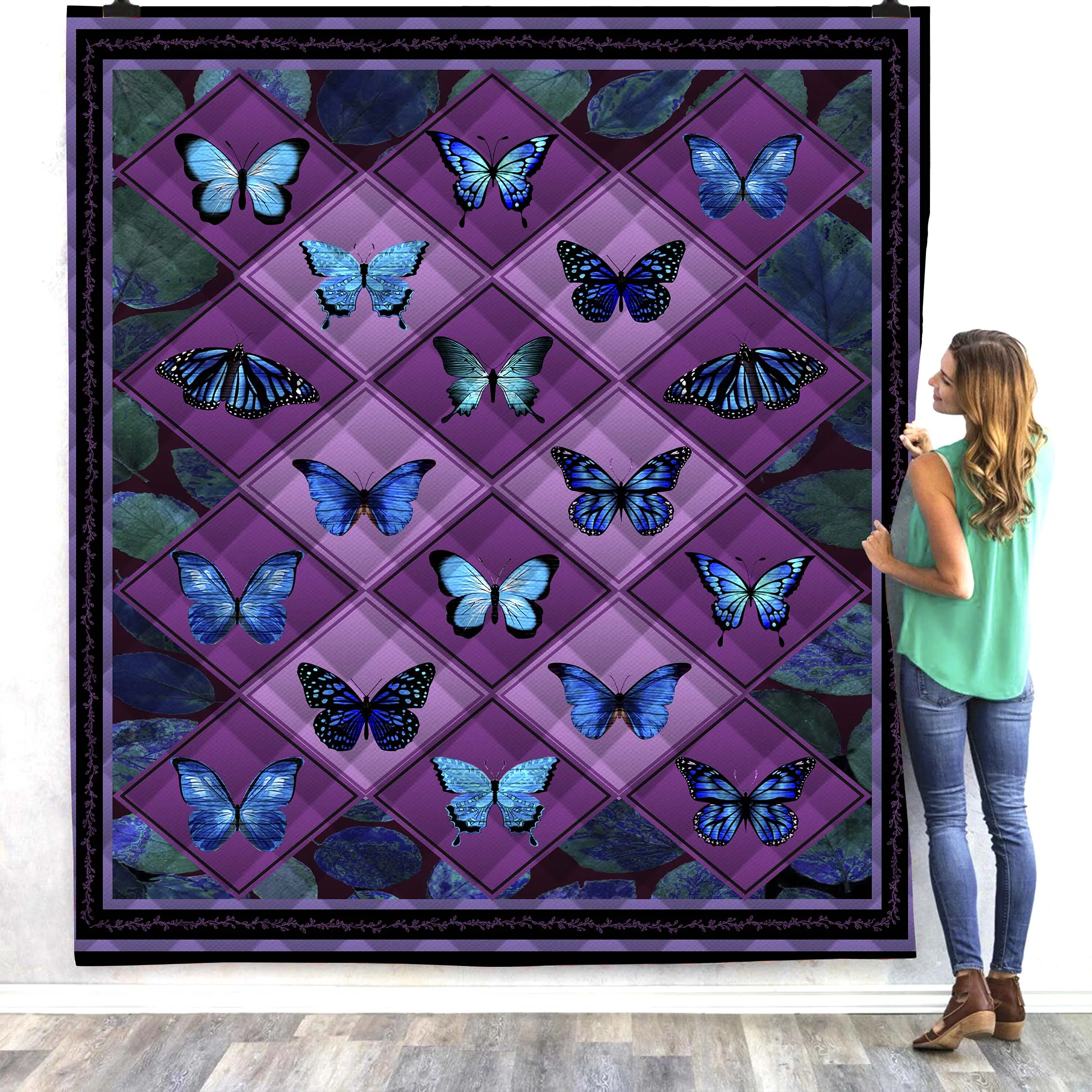 Трехмерное одеяло с принтом в виде бабочек гусиных мягких камней цифровое 2019