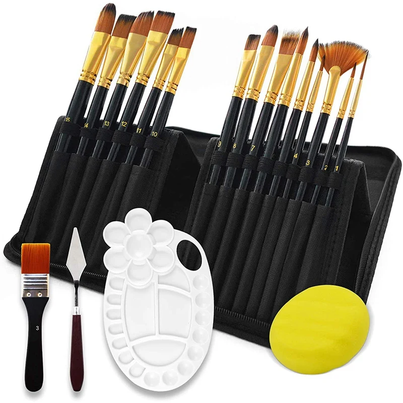 

19 Pcs Paint Brushes for Acrylic Painting Paint Brushes Artist Detail Paint Brush Set for Watercolor Painting