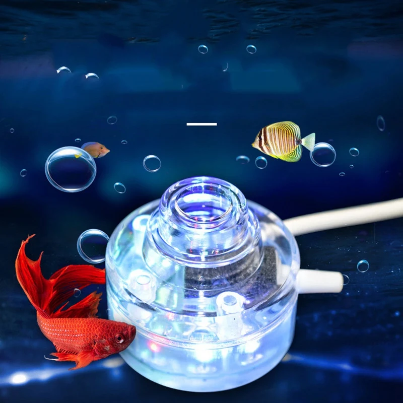 110-240V 1W 7-Color Air Stone Bubble Light Submersible LED Lamp for Fish Tank Aquarium | Дом и сад