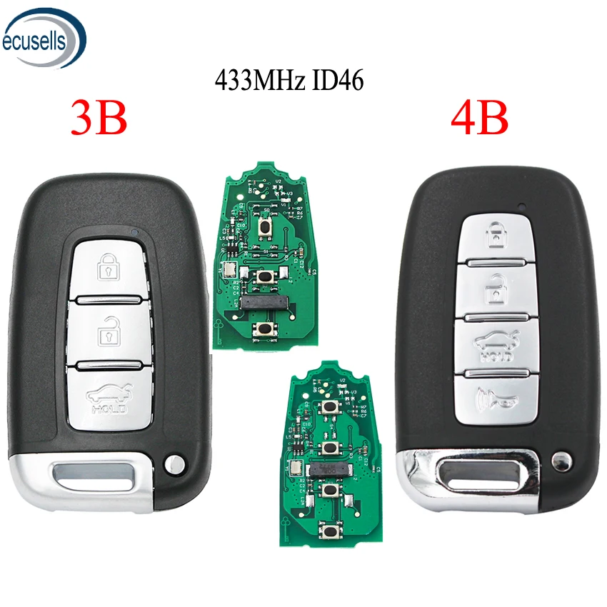 3/4 кнопочный умный дистанционный ключ 433 МГц с чипом ID46 для Hyundai IX35 I30 2008-2014 брелок