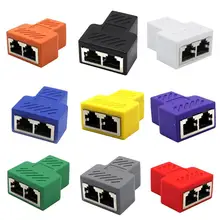 Universal 1 to 2 Dual Female Ports CAT5/6/7 RJ45 Splitter LAN Network Internet Adapter For TV Switch Router