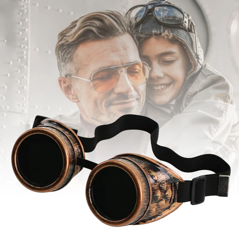 

Heavy Metal Steampunk Motorcycle Glasses Gothic Style Driver Goggles Protective Glasses for Cosplay Halloween Decorations
