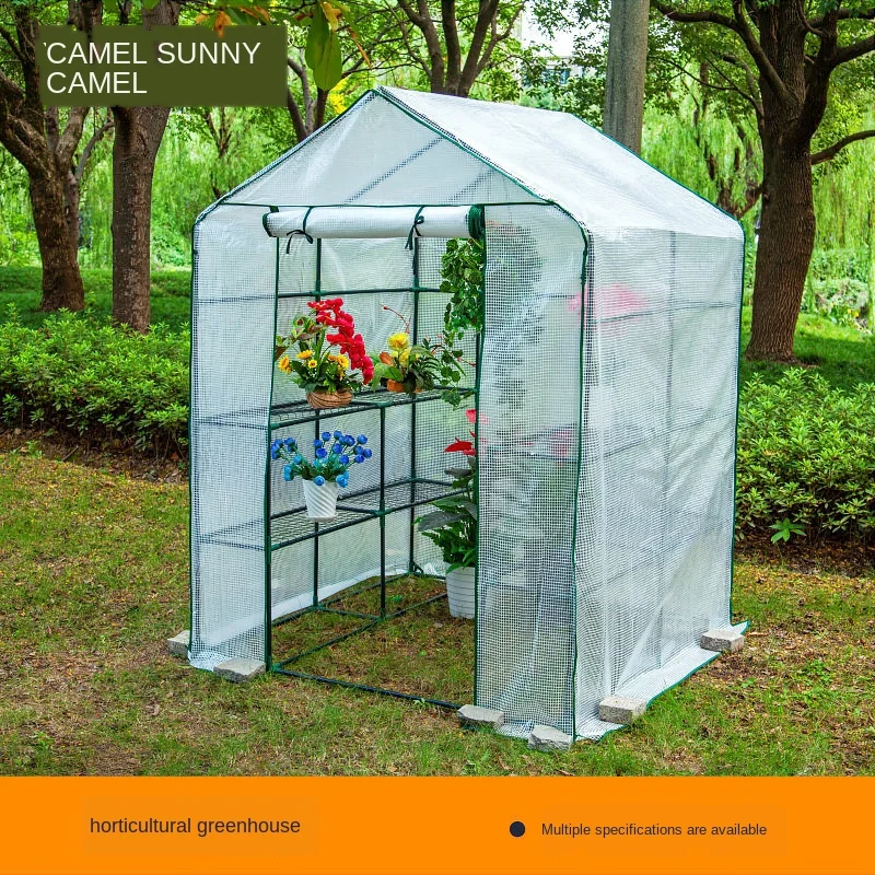 

Теплица для сада Tewango, ПЭ покрытие, растения, сохраняющие тепло, Sunroom для рулонных окон с цветами без рамки 69*49*160 см/143*73*195 см
