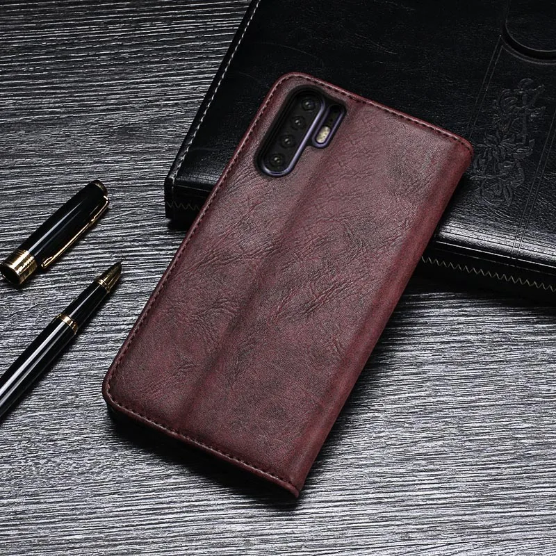 Роскошный кожаный защитный чехол-книжка iTien в стиле ретро для Huawei P30 Pro