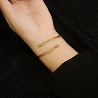 ghidbk minimalist stainless steel twist wire bangle bracelets statement street style women bracelet wholesale summer accessories