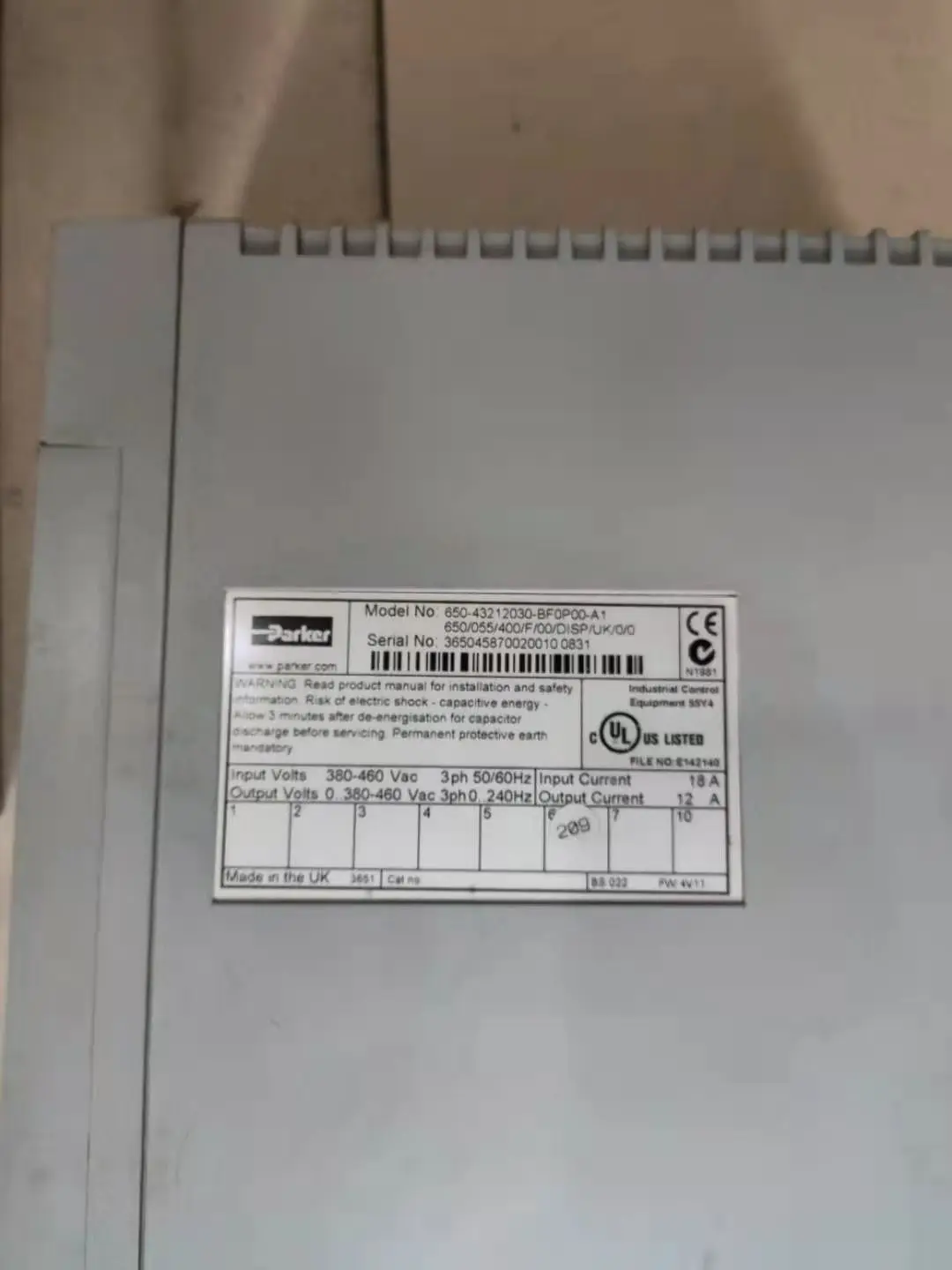 Подержанная 650 43212030 BF0P00 A1 650/055/400/F/00/DISP/UK/0/0 экспресс доставка бесплатная|Детали и