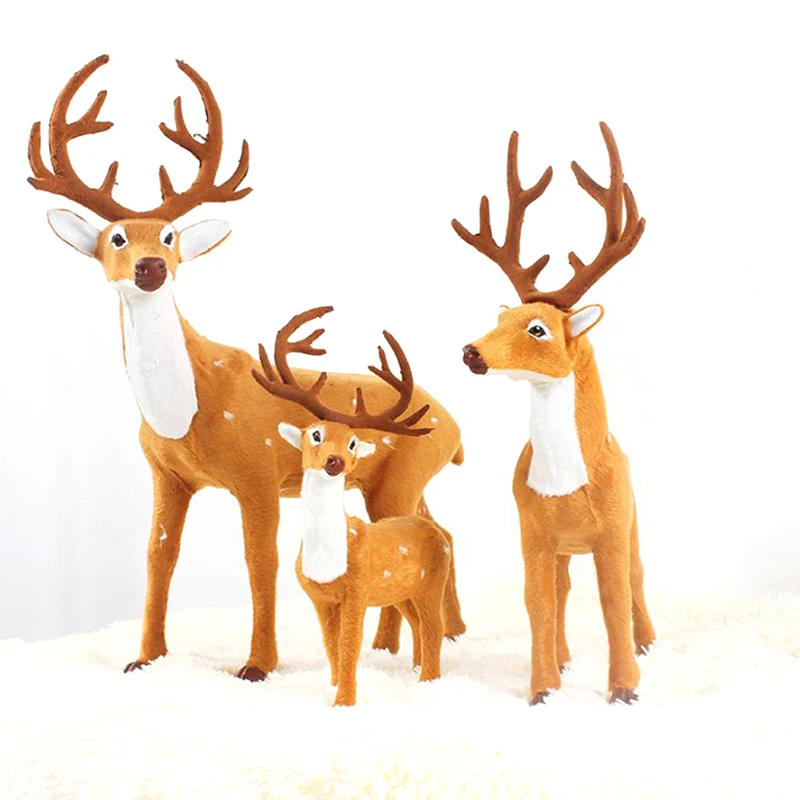 

1Pc Simulation Christmas Deer Reindeer Elk Doll Home Garden Miniatures Decoration