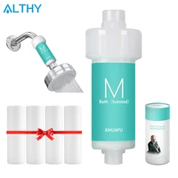ALTHY Bathroom Shower Filter Herb Scent Bath Water Purifier Chlorine Removal Water Softener Reduces Dry Itchy Skin Dandruff