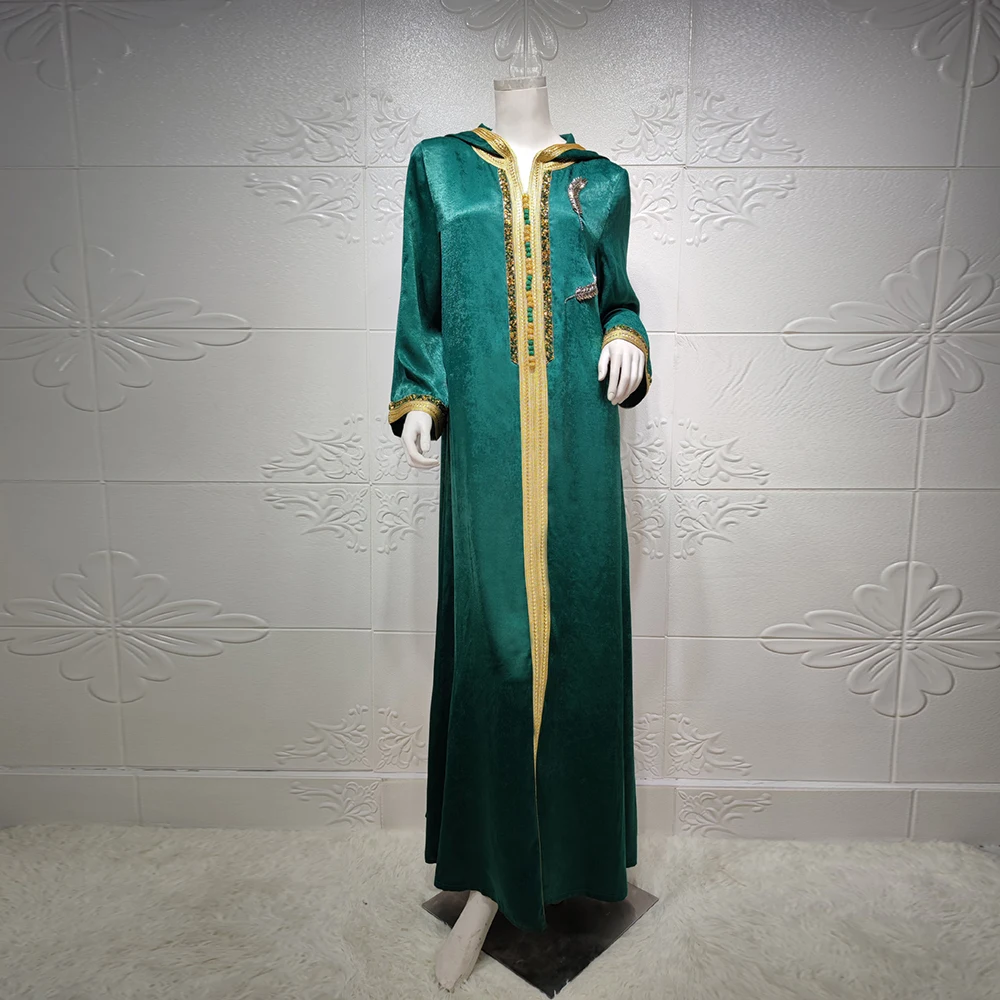 Caftan Abaya Дубай мусульманский хиджаб платье Ислам женская одежда Djellaba длинное женское мусульманское платье