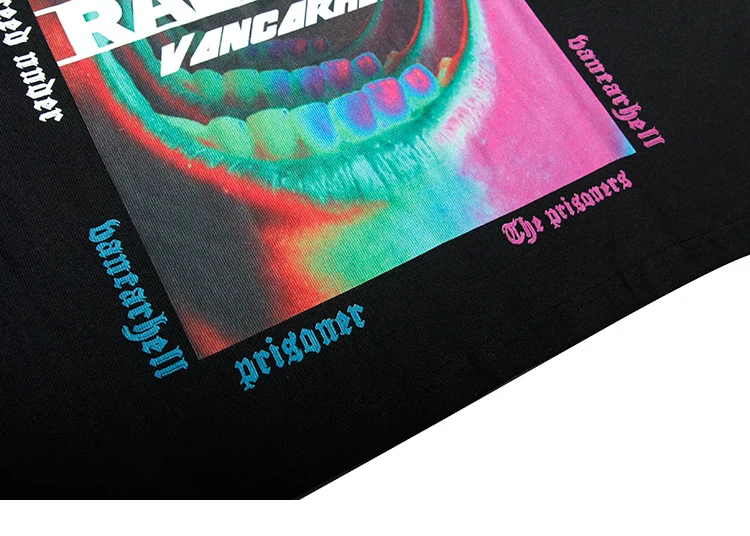 

Hip Hop Oversized T-shirt 2020 Mens Streetwear Big Mouth Print Long Sleeve T-shirt Harajuku Cotton Tops Tees Oversize T-shirt
