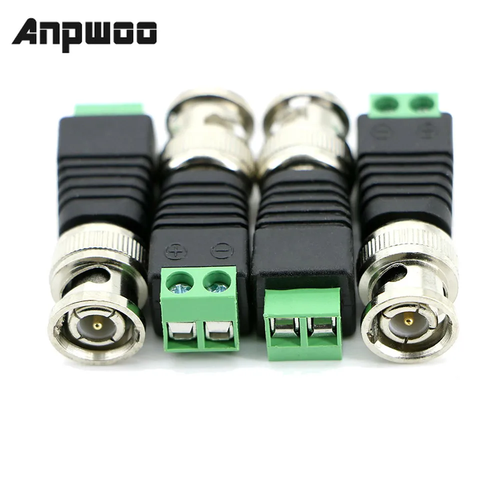 

Разъемы Anpwoo BNC DIY для видеонаблюдения, коаксиальные/Cat5/Cat6 кабели