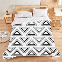 print on demand summer qulit geometric black white comforter kids adult quilted bed covers and bedspreads outdoor picnic quilts
