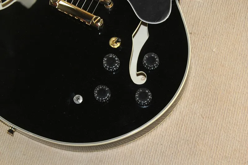 

Chinese guitar factory custom 335 black half hollow double f-hole electric guitar Top Quanlity 01
