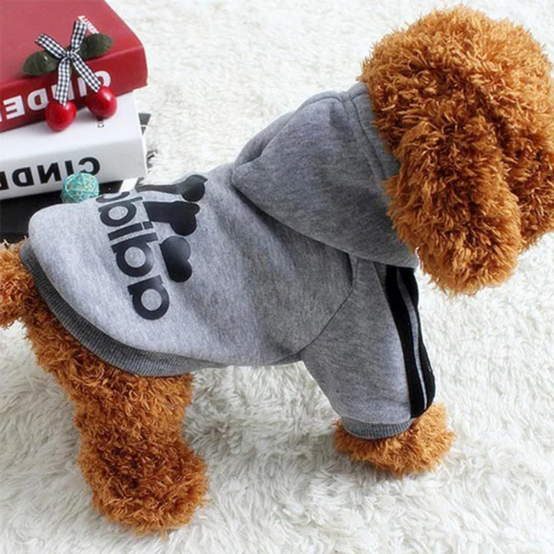 Adidog Clothes Pet Dog for Small Medium Dogs Cotton Hooded Sweatshirt Spring Autumn Winter Warm Two-Legged Jacket | Дом и сад