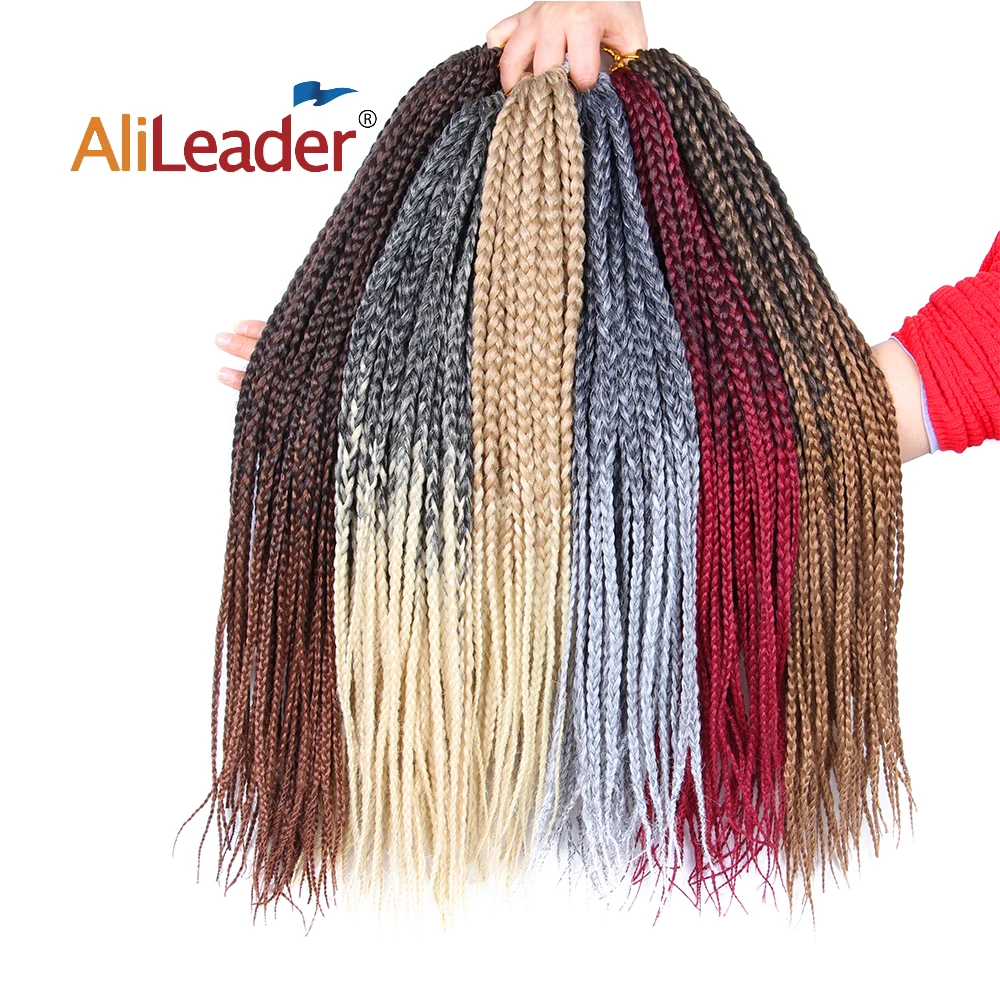 AliLeader Synthetic 12 16 20 24 30 Inch 22strands/pack Crochet Braids Ombre Braiding Hair Crochet Box Braids Hair Hair Extension