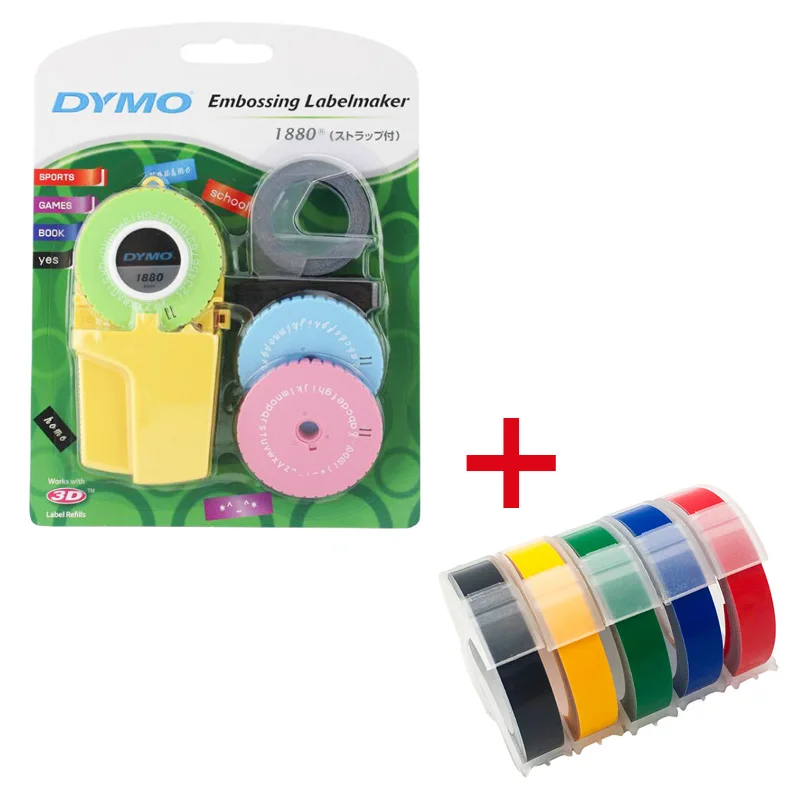 Package B Dymo 1880 руководство по изготовлению этикеток для 9 мм(3/8 '') 3D тиснение пластиковых пвх этикеток для Dymo DIY ручной принтер этикеток - Цвет: Package B