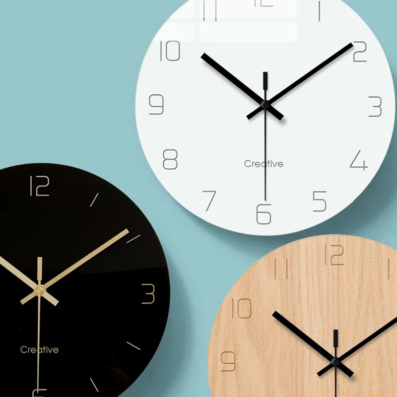 Стеклянные Настенные часы для гостиной дома креативные закаленное стекло