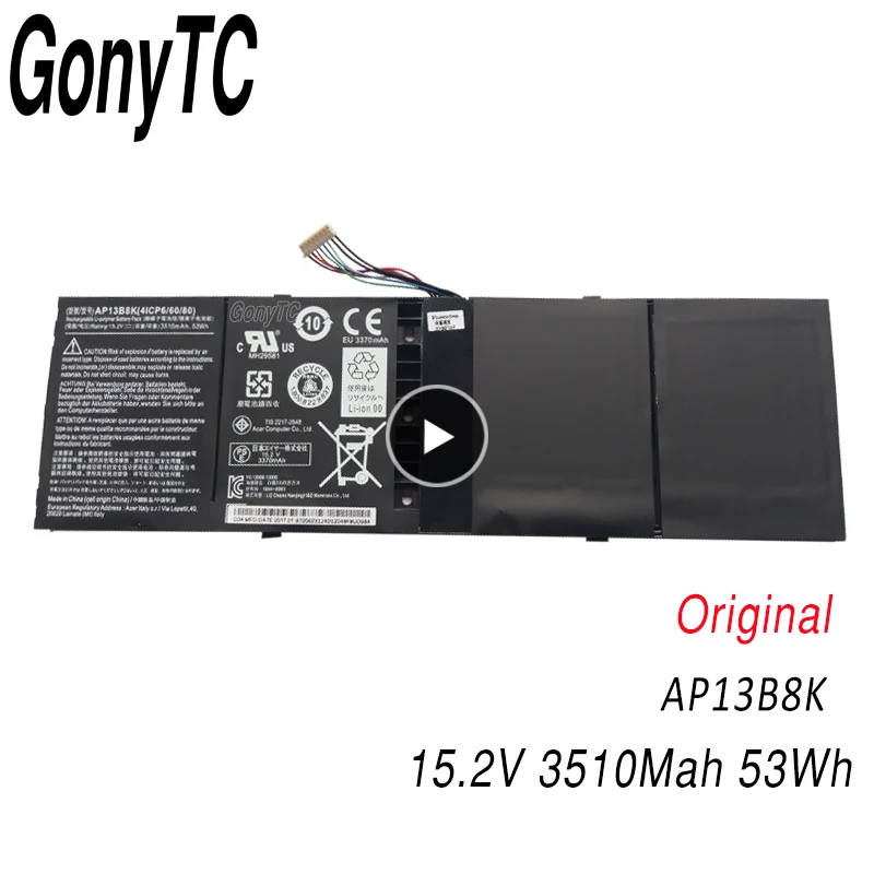Оригинальный аккумулятор для ноутбука GONYTC AP13B8K AP13B3K Acer Aspire V5 R7 572G с на