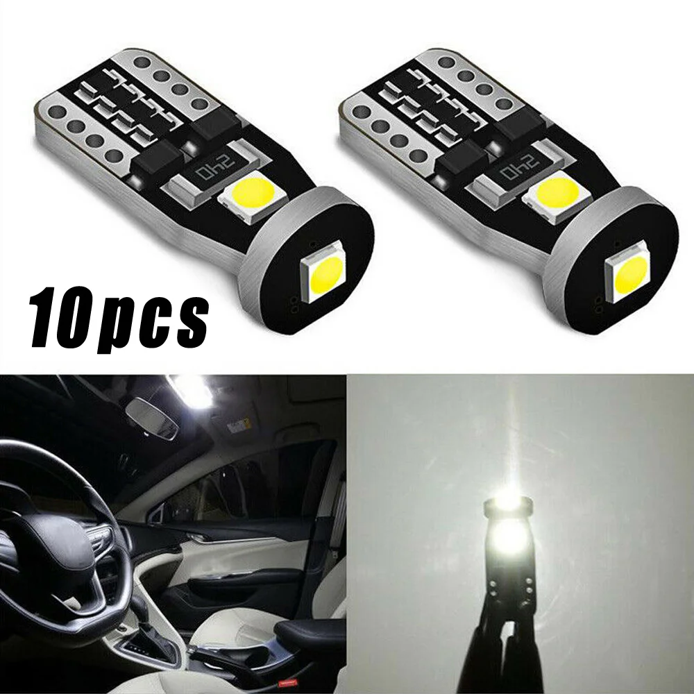 Упаковка из 10 шт. W5W T10 3030 3SMD Белый светодиодный Клин боковой светильников и ламп
