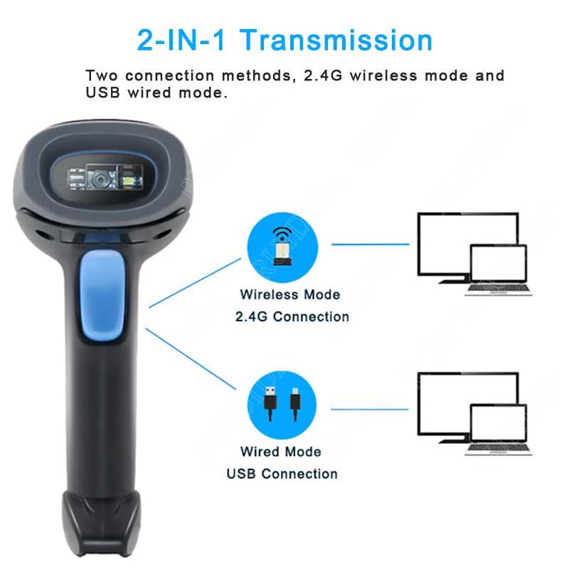 Сканер штрих-кода 1D 2D USB 2 4 ГГц |