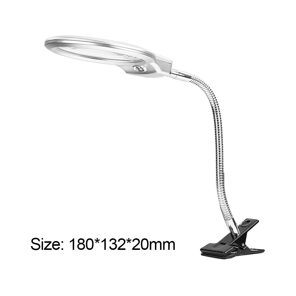 Увеличительное стекло с зажимом настольное лупа для чтения металлическим