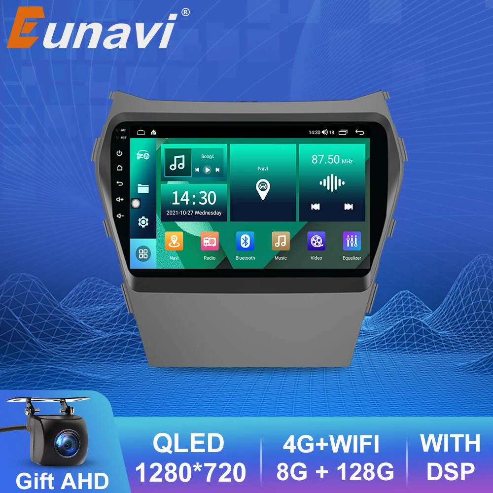

Автомагнитола Eunavi 4G Android для Hyundai Santa Fe 3 2013 - 2017 ix45, автомагнитола, мультимедийный видеоплеер, навигация GPS, 2din, 2 din