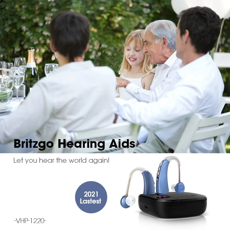 Перезаряжаемый звуковой усилитель беспроводной цифровой мини-слуховой аппарат