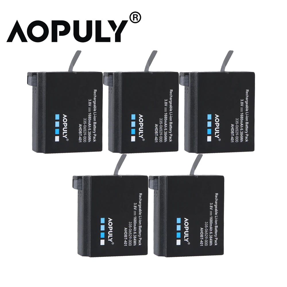 AOPULY 1 шт. Gopro Hero 4 AHDBT-401 AHDBT 401 AHDBT401 1680 мАч аккумуляторная батарея для цифровой камеры
