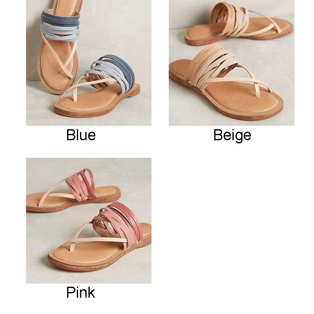 

Women's Roman Gladiator Thong Sandals Flat Flip flops Sandals Summer Beach Shoes