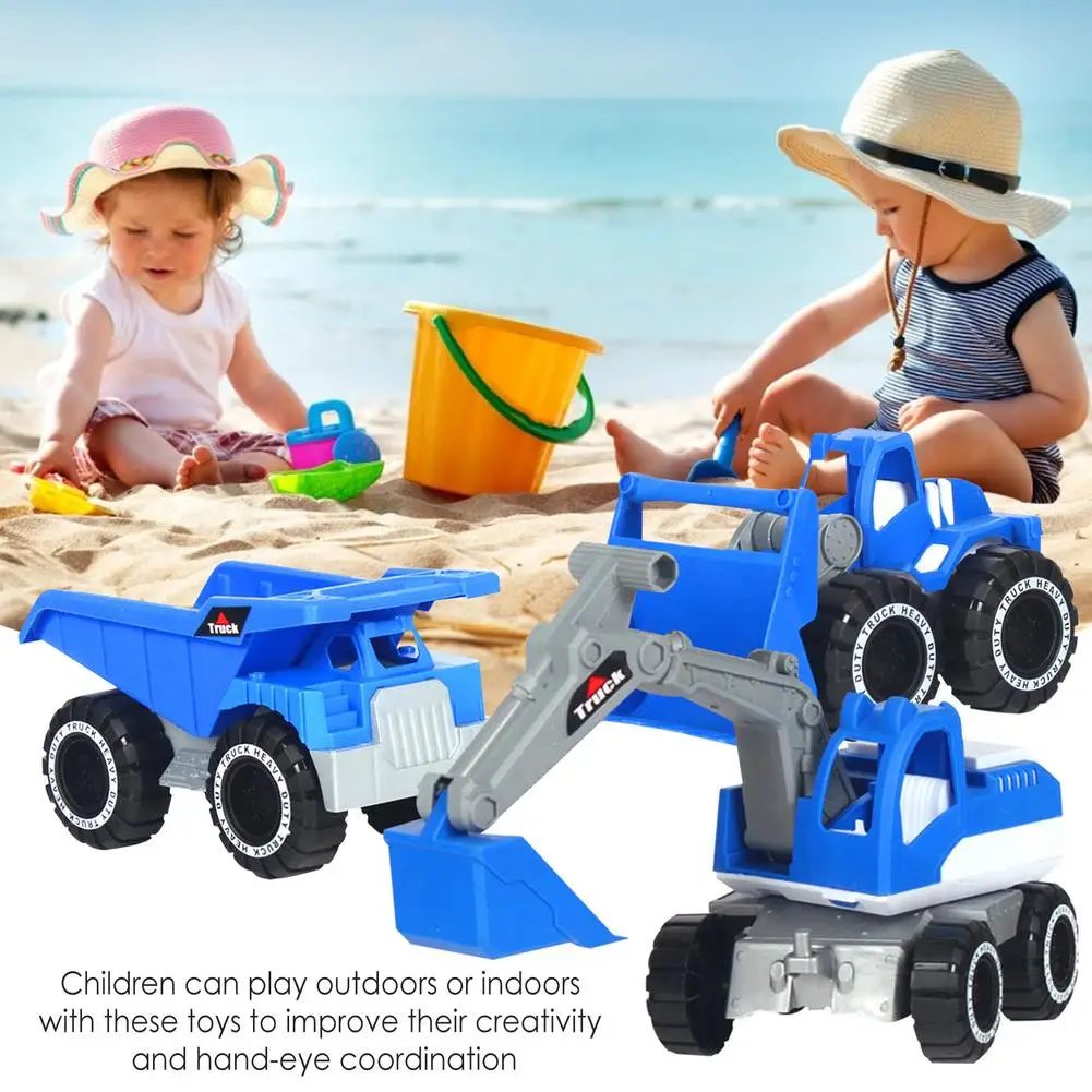 

3PCS/Set Engineering Construction Truck Vehicle Building Excavator Truck Toys Beach Bunker Toys Children's Birthday Party Gifts