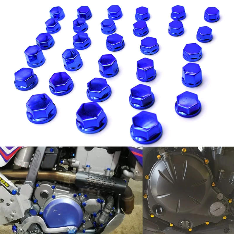 30 шт./компл. крышка гайки для мотоцикла гайка украшение болт хромированный