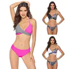 70%, лидер продаж, Женский Цветной бюстгальтер с принтом в виде листьев, трусы, бандаж, комплект бикини, купальник