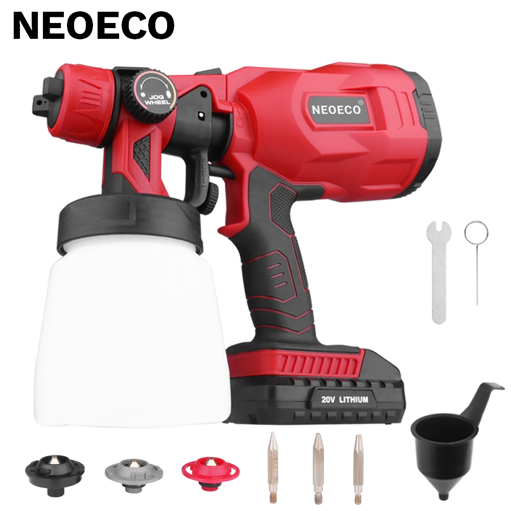

Electric Cordless Paint Spray Gun Large Capacity 20V Tools 800ml Container With Three Nozzles For Home Garden Painting Sprayer