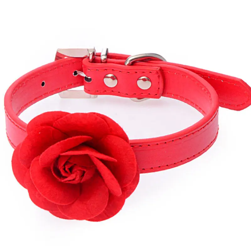 Мягкий кожаный ошейник для собак с бантом щенков и кошек маленьких средних