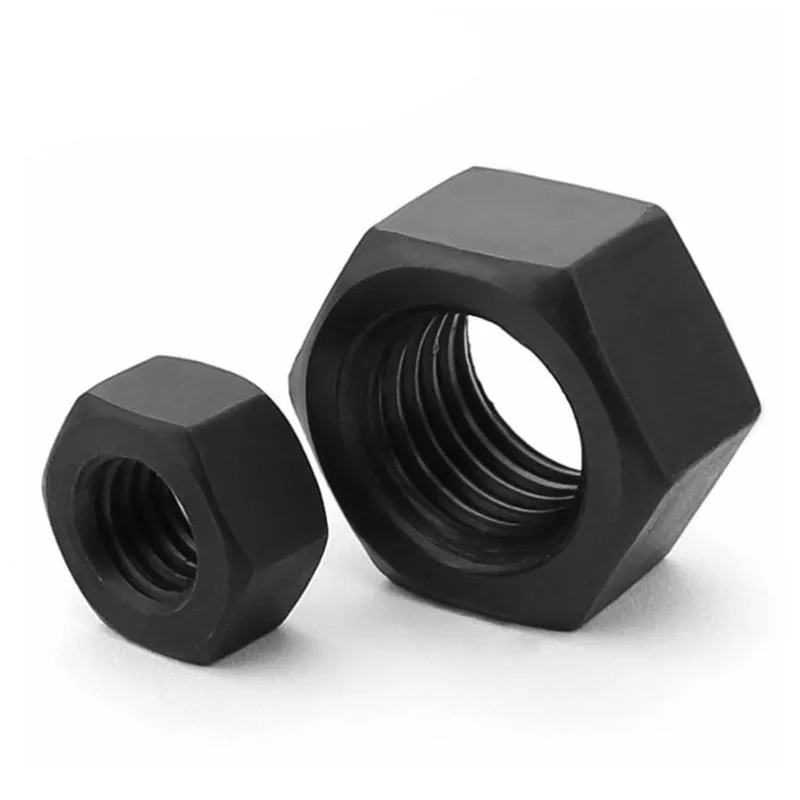 

M10 M12 M14 M16 M18 M20 M22 M24 M27 M30 12.9 Grade Black Hex Nut Hexagon Nut Black Grade 8 High Strength Screw Cap
