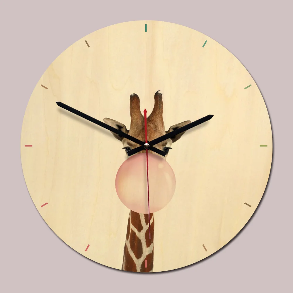 Деревянные настенные часы современный дизайн мультфильм reloj de pared декор гостиной