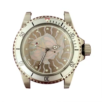 unique design iuminous fish 39 5mm 316l stainless steel watch case fit for seiko nh35nh36 movement