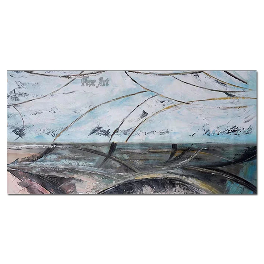 

100% Hand-painted Abstract Black And White Oil Painting Unframed Wall Decor Canvas Wall Picture Painting Artwork For Living Room