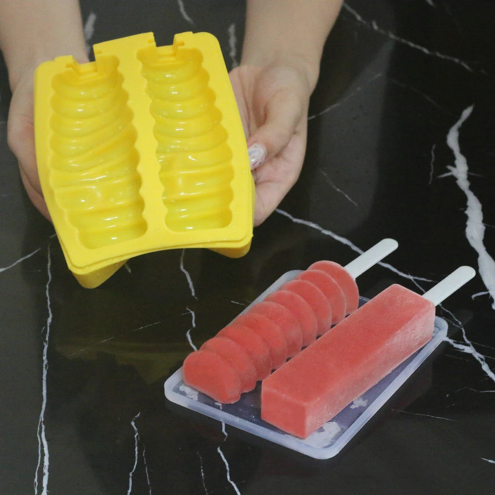 Силиконовый самодельный лед формы для крема с крышками кубиками Popsicle домашние