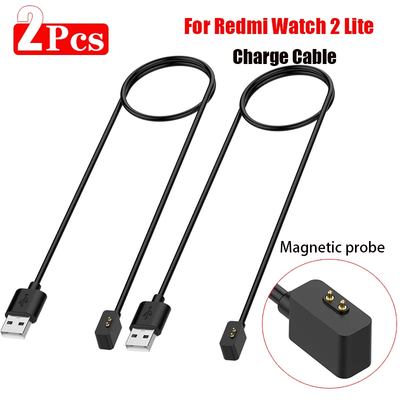 

2pcs Magnetic probe Charger For Xiaomi Redmi Watch 2 Lite/Redmi Watch 2 Smartwatch Accessories USB Charge Cable Charging Dock