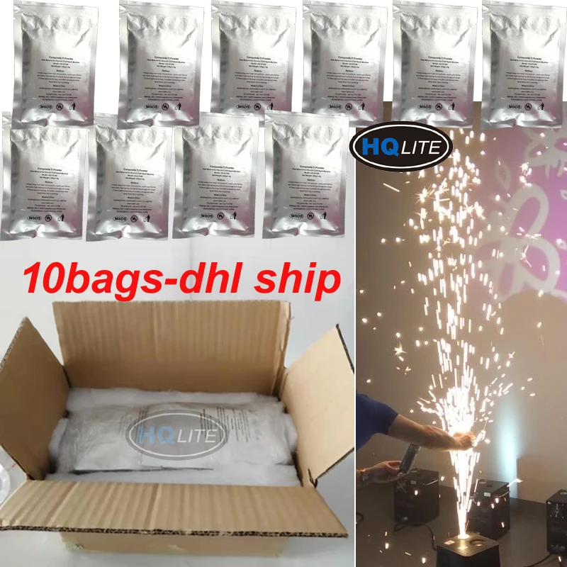 10 шт. Ti порошок Титановый для сцены Свадебные холодной Spark фонтанный фейерверк