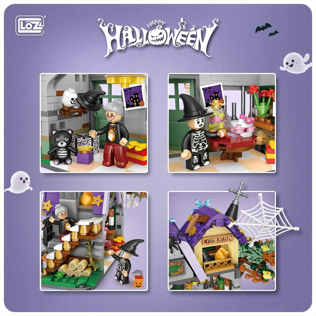 LOZ-mini bloques de construcci&oacute;n para ni&ntilde;os, juguetes de Halloween, rompecabezas, regalo para ni&ntilde;as, 1134, 1233-3