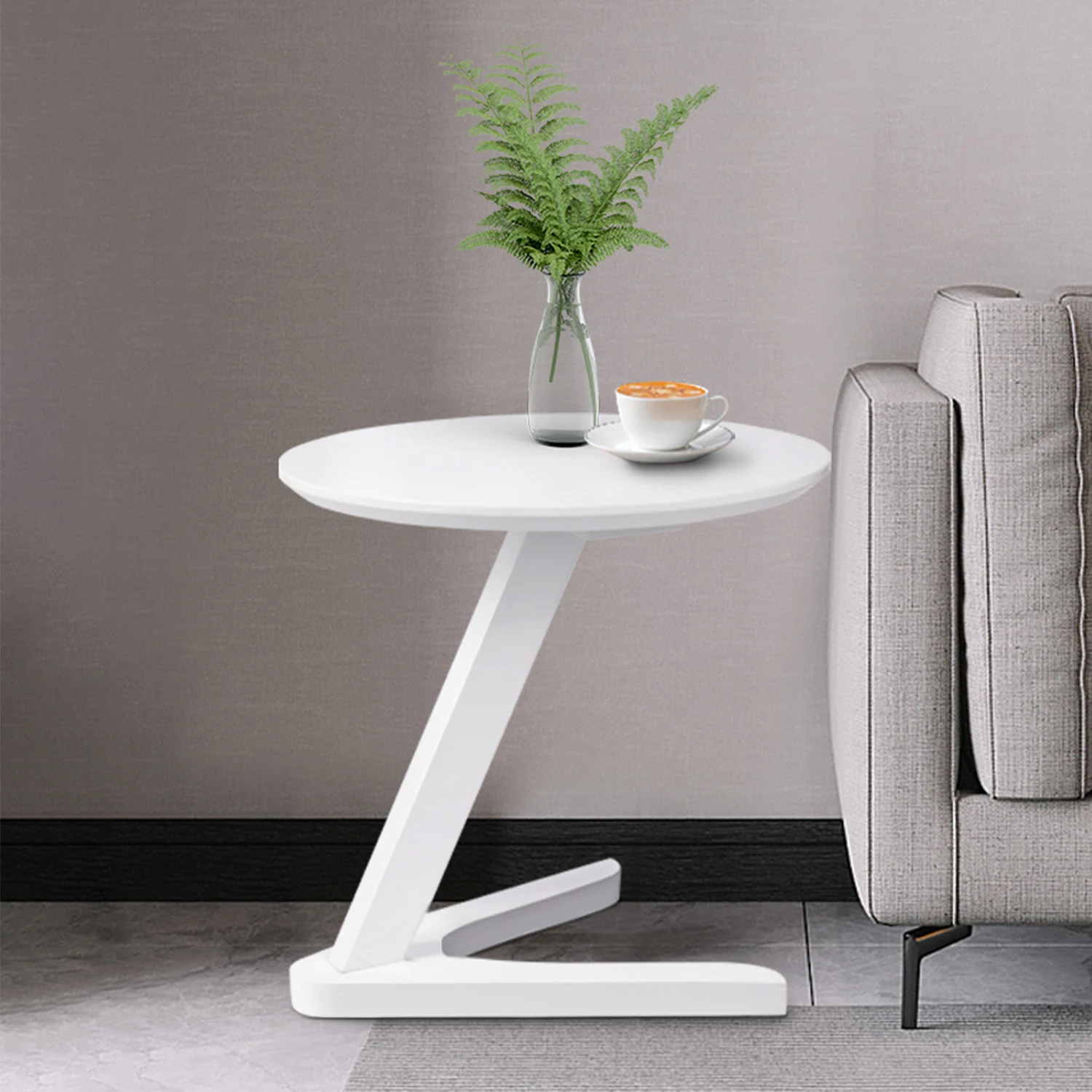 

KingYee Living Room Furniture Coffee Furniture Coffee Table Solid Wood Low Table Round Small Side Table With V-shaped Wooden Leg