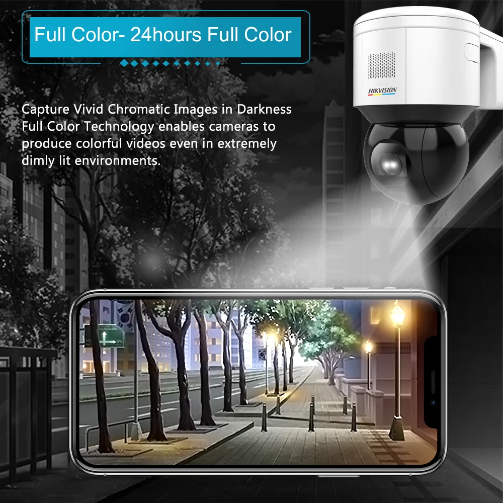 Hikvision Acusense PTZ ColorVu 4-мегапиксельная IP-камера DS-2DE3A400BW-DE(F1)(S5) H265 + POE Встроенный