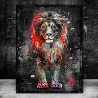 graffiti art abstract lion canvas posters and prints animals painting wall pictures for living room home wall cuadros decor