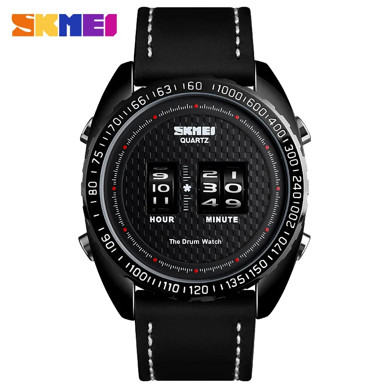 

Часы наручные SKMEI мужские деловые, модные креативные Кварцевые водонепроницаемые с кожаным ремешком для подростков, 1516