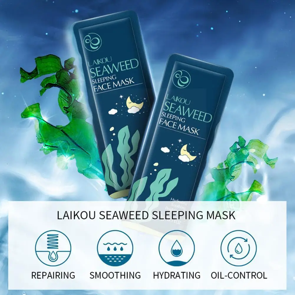 

Liquid Seaweed Sleeping Mask Seaweed Matcha No Washing Sleeping Moisturizing Acne Soothing Cream Night Cream Mask B1P0