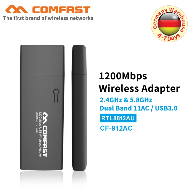 COMFAST CF 912AC 1200 Мбит/с 802.11AC ноутбук двухдиапазонный Wi Fi 5 ГГц ПК сетевая карта USB 3 0