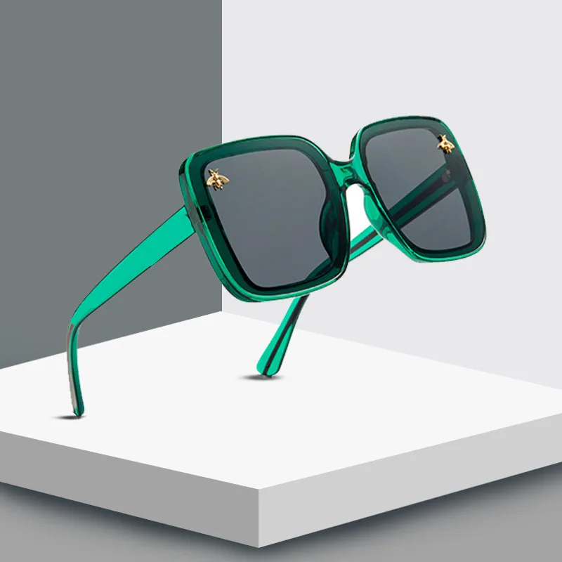 

2020 Square Little Bee Fashion Big Box Retro Brand Designer Luxury Sunglasses Vintage Shades Oculos Uv400